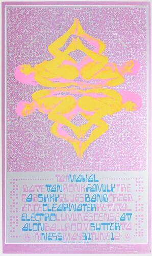 1968 FD-121 Taj Mahal Creedence Clearwater Revival Avalon Ballroom Poster Excellent 73