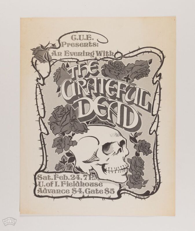 1973 Grateful Dead University of Iowa RP2 Poster Near Mint 81