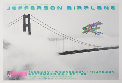 1989 NF-117 Jefferson Airplane Fillmore Poster Near Mint 89