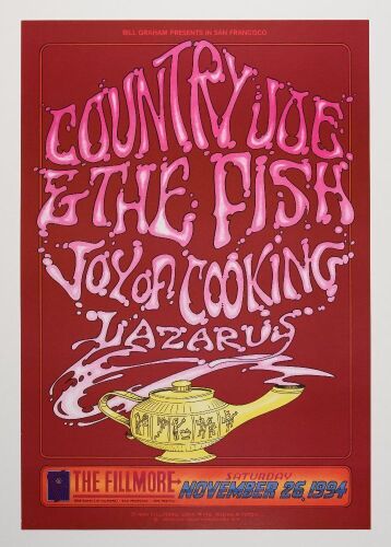 1994 NF-172 Country Joe & The Fish The Fillmore Poster Near Mint 89