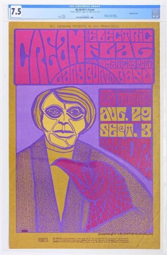 1967 BG-80 Cream Electric Flag Fillmore Auditorium Poster CGC 7.5