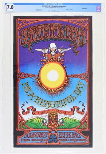 1968 AOR-3.116 Rick Griffin Grateful Dead Honolulu Hawaii RP2 Poster CGC 7.0