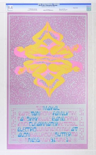 1968 FD-121 Taj Mahal Creedence Clearwater Revival Avalon Ballroom Poster CGC 9.4