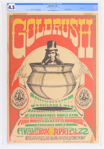 1967 FD-58 Quicksilver Messenger Service Avalon Ballroom Poster CGC 4.5