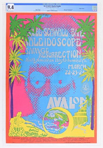 1968 FD-111 Siegal Schwall Band Avalon Ballroom Poster CGC 9.4