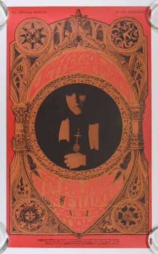 1967 BG-63 Jefferson Airplane The Paupers Fillmore Auditorium Poster Excellent 75