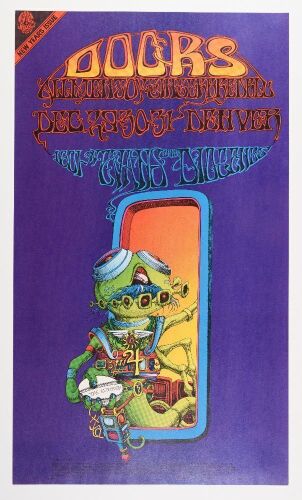 1967 FD-D18 The Doors 1601 W Evans Street Denver RP2 Poster Near Mint 89