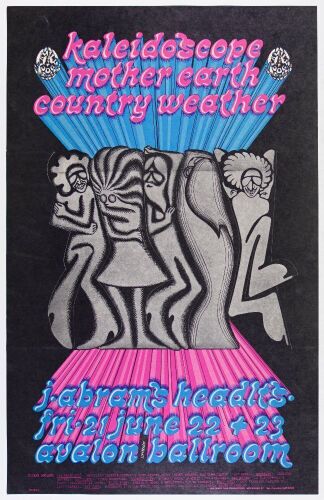 1968 FD-124 Kaleidoscope Mother Earth Country Weather Avalon Ballroom Poster Near Mint 85