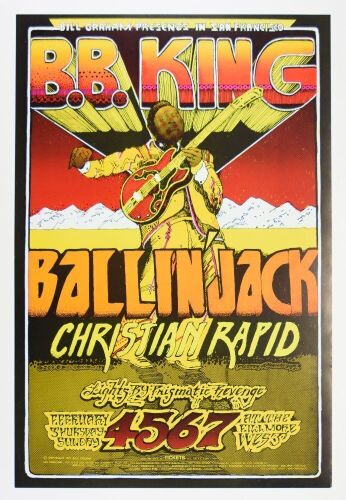 1971 BG-269 B.B. King Ballin' Jack Fillmore West Poster Near Mint 87