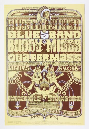 1970 BG-261 Butterfield Blues Band Buddy Miles Fillmore West Poster Near Mint 89