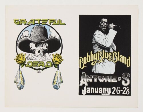 1978 Grateful Dead Bobby Blue Bland Texas Uncut Double Handbill Near Mint 87