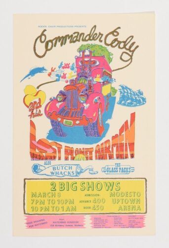 1974 Commander Cody Modesto Uptown Arena Handbill Near Mint 89