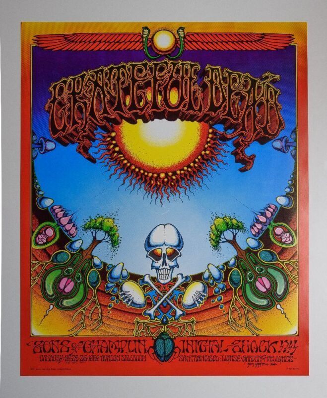 1969 AOR-2.24 Grateful Dead Aoxomoxoa Avalon Ballroom RP3 Poster Near Mint 87