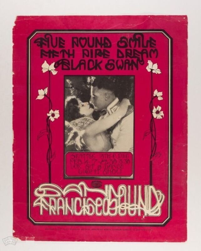 1971 Five Pound Smile Fifth Pipe Dream Black Swan Seattle Poster Fine 55