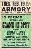 1963 Ernest Tubb Kitty Wells Klamath Falls Armory Cardboard Poster Excellent 79