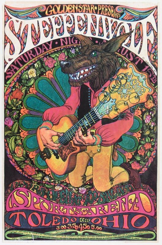1969 Steppenwolf Toledo Sports Arena Poster Extra Fine 63