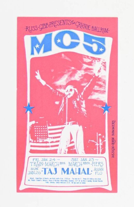 1969 G/G-690124A MC5 Grande Ballroom Postcard Mint 91