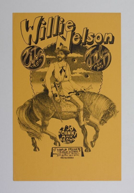 1975 Rick Turner Willie Nelson Ritz Theatre Austin Poster Near Mint 83