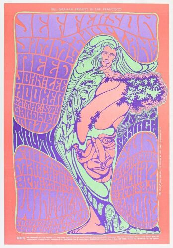 1967 BG-54 Jefferson Airplane Winterland & Fillmore Auditorium Poster Mint 91