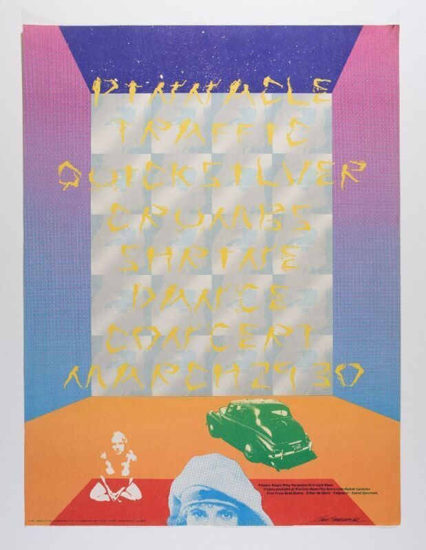 1968 AOR-3.67 Traffic Quicksilver Shrine Auditorium Poster Excellent 73