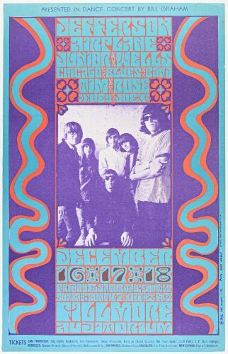 1966 BG-42 Jefferson Airplane Fillmore Auditorium Poster Excellent 73