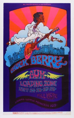 1969 BG-193 Chuck Berry Loading Zone Fillmore West Poster Extra Fine 69