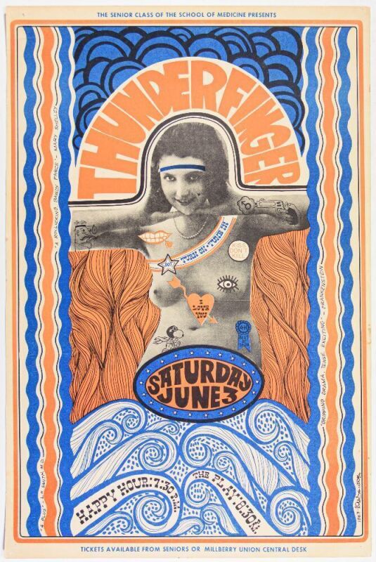 1967 Thunderfinger University of California San Francisco Play Poster Excellent 73