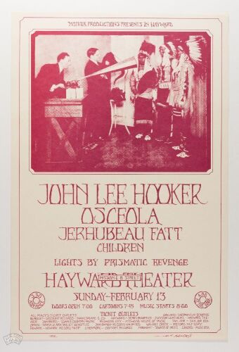 1972 John Lee Hooker Hayward Theater Poster Mint 93