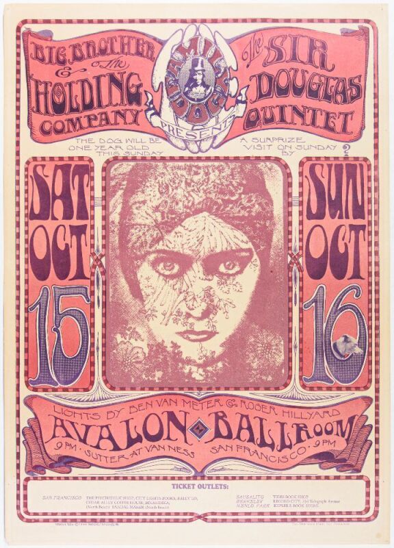 1966 FD-30 Big Brother Janis Joplin Avalon Ballroom Poster Extra Fine 69