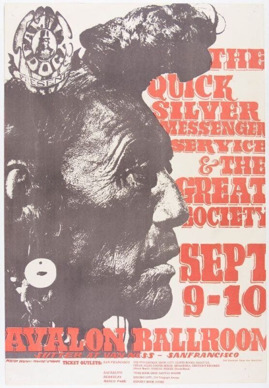 1966 FD-25 Great Society Quicksilver Avalon Ballroom Poster Extra Fine 69