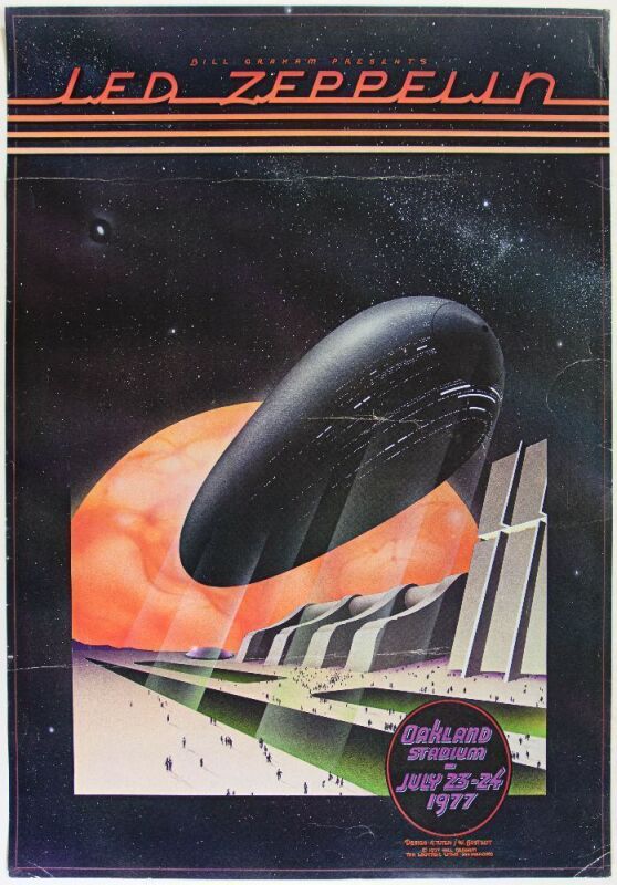 1977 AOR-4.50 Led Zeppelin Oakland Stadium Poster Extra Fine 63