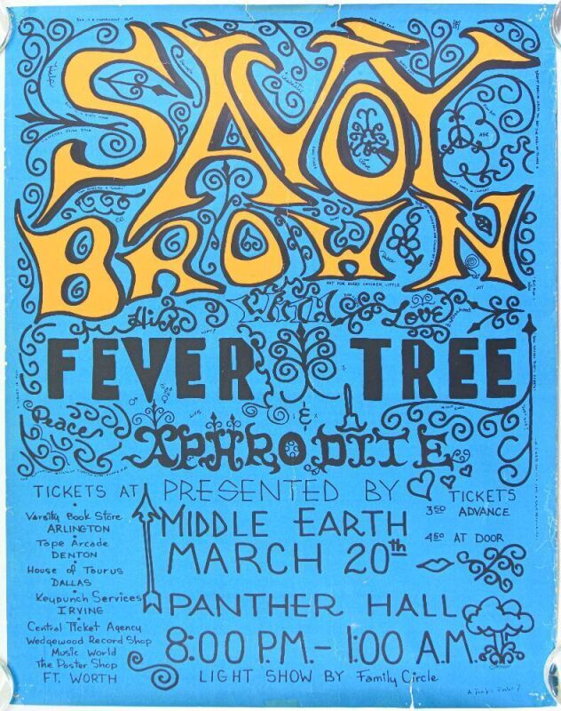 1969 Savoy Brown Panther Hall Fort Worth Poster Fine 59