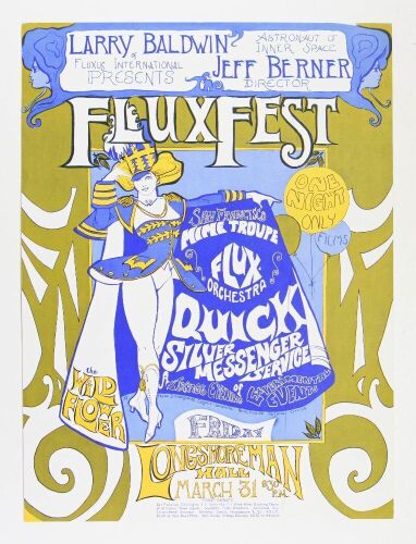 1969 Quicksilver Messenger Service Wildflower The Fluxfest Longshoreman Hall Poster Excellent 77