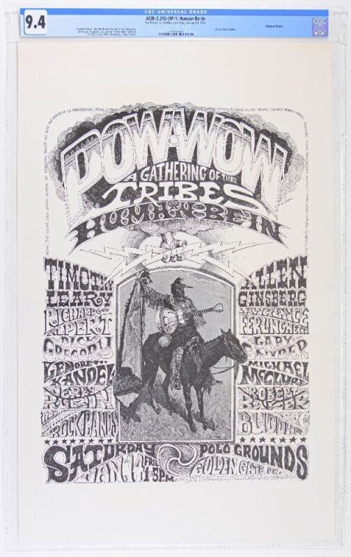 1967 AOR-2.215 Rick Griffin Grateful Dead Timothy Leary The Human Be In Golden Gate Park Poster CGC 9.4