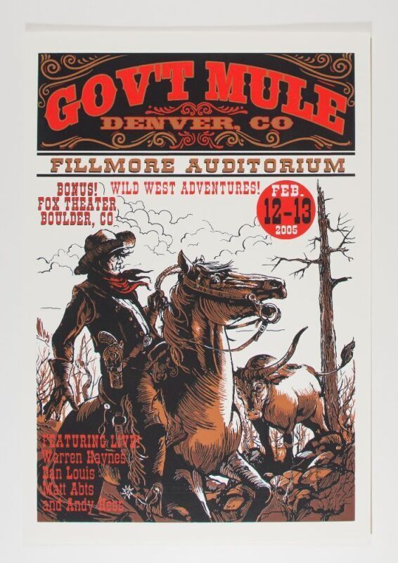 2005 Gov't Mule Fillmore Auditorium Denver Poster Mint 91