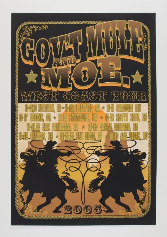 2005 Gov't Mule Moe. West Coast Tour Poster Mint 95