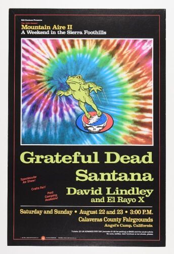 1987 BGP-17 Grateful Dead Santana Calaveras County Fairgrounds Poster Near Mint 85