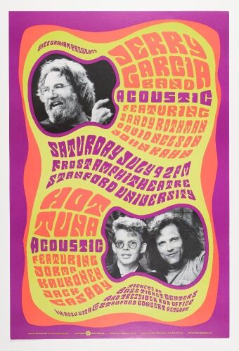 1988 BGP-23 Jerry Garcia Band Hot Tuna Poster Near Mint 81