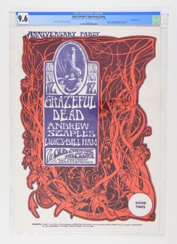 1966 AOR-2.185 Grateful Dead Andrew Staples The Old Cheese Factory Poster CGC 9.6