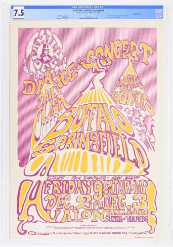 1966 FD-37 Buffalo Springfield Daily Flash Avalon Ballroom Poster CGC 7.5