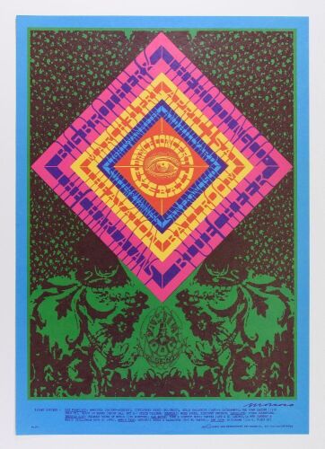 1967 FD-55 Big Brother Janis Joplin Blue Cheer Avalon Ballroom RP2 Poster Near Mint 87