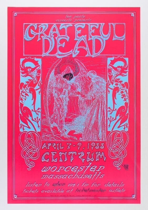 1988 Grateful Dead Centrum Worchester Poster Excellent 75