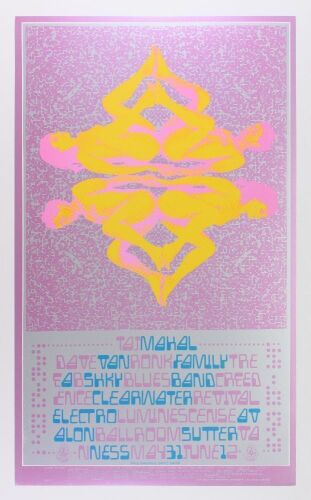 1968 FD-121 Taj Mahal Creedence Clearwater Revival Avalon Ballroom Poster Excellent 77