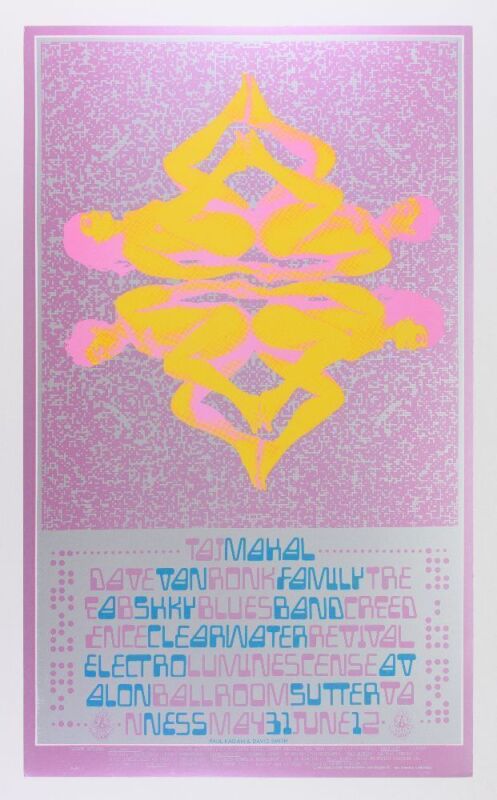 1968 FD-121 Taj Mahal Creedence Clearwater Revival Avalon Ballroom Poster Excellent 77