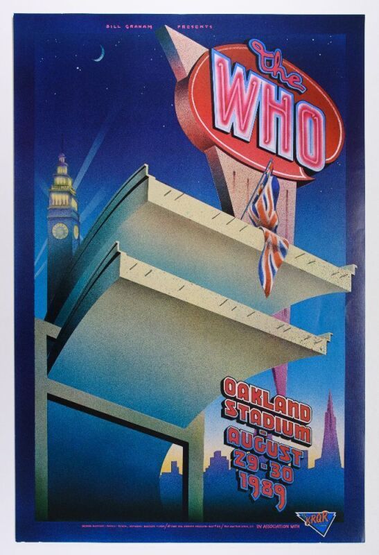 1989 BGP-32 The Who Oakland Stadium Poster Excellent 75