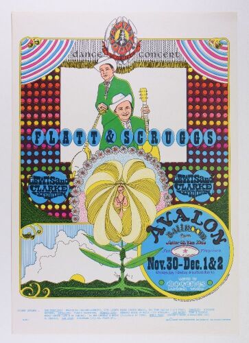 1967 FD-94 Flatt & Scruggs Avalon Ballroom Poster Near Mint 89