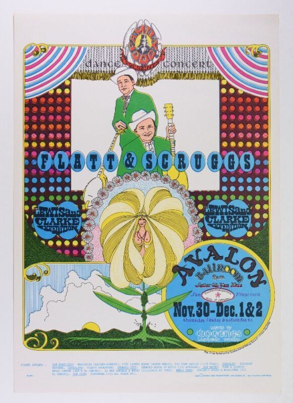 1967 FD-94 Flatt & Scruggs Avalon Ballroom Poster Near Mint 89