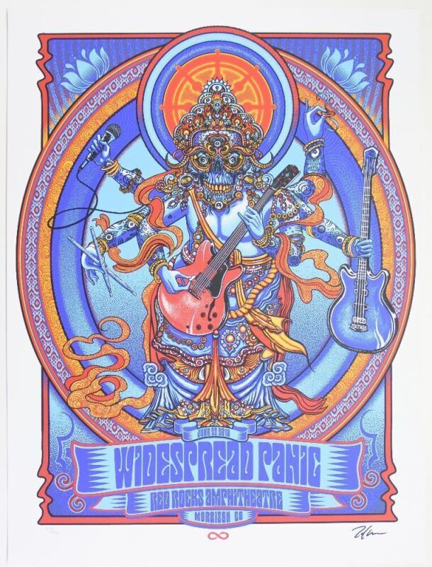 2018 Widespread Panic Red Rocks Amphitheatre LE Signed Zoltron Poster Near Mint 81