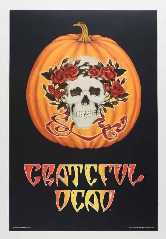 1989 Grateful Dead Halloween Pumpkin GDM Official Merch Poster Mint 91