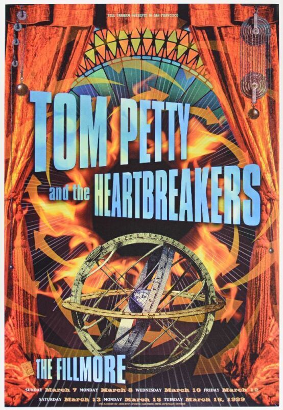 1999 Tom Petty and the Heartbreakers The Fillmore Poster Near Mint 87